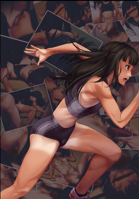 陸上女子が走るイラスト